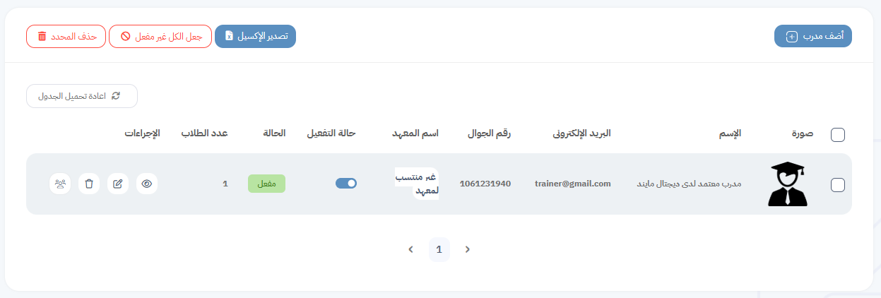 إدارة المدربين